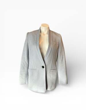 INTERMIX Baby Blue Mohair Wool Tailored Blazer | Size M